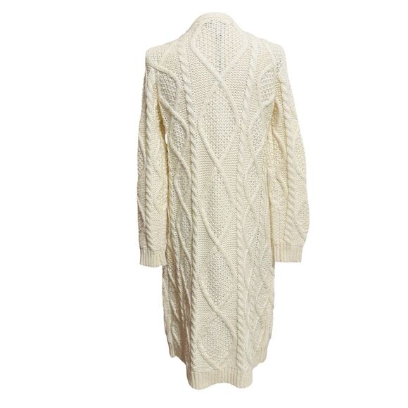 Rachel Zoe Long Cardigan Sweater Cream Sz Large Cable Knit NWT - Picture 2 of 8